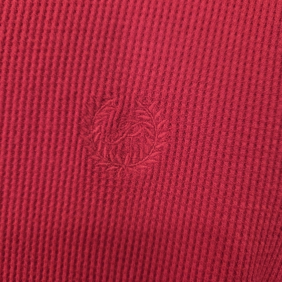 Pink Victoria's Secret Red Waffle Knit Long Sleeve Henley Top Size Large Fall - Picture 3 of 7